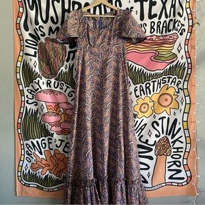 Vintage 1970s paisley maxi dress